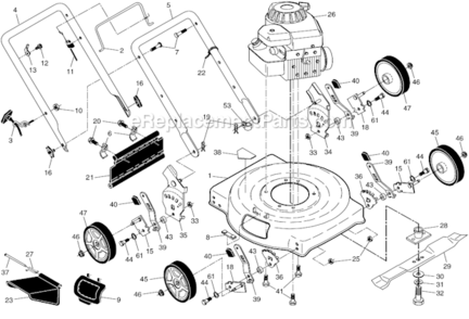 Page A Diagram and Parts List for 96114000316  Weed Eater Lawn Mower